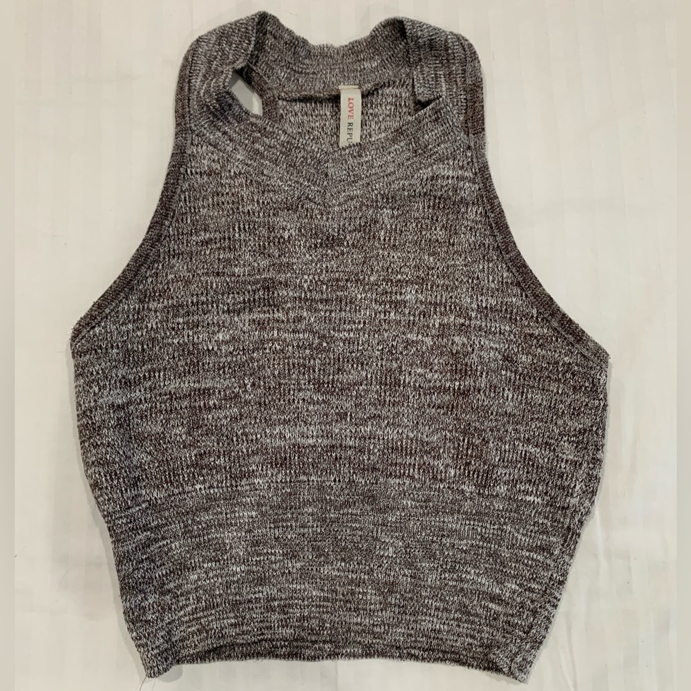 Gray Knit‎ Scuba Cropped Tank